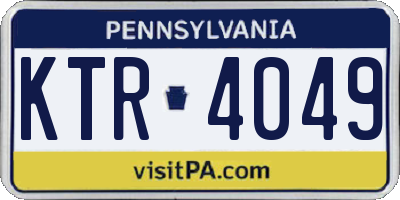 PA license plate KTR4049