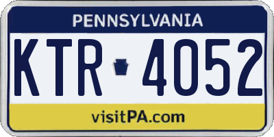 PA license plate KTR4052