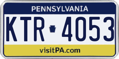 PA license plate KTR4053