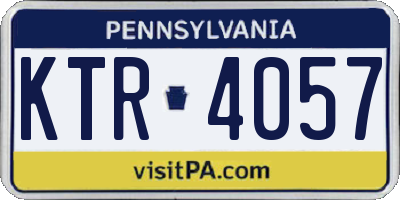 PA license plate KTR4057