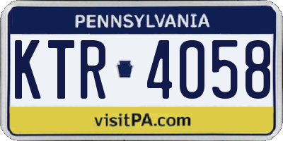 PA license plate KTR4058