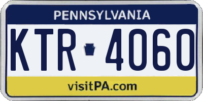 PA license plate KTR4060
