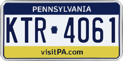 PA license plate KTR4061