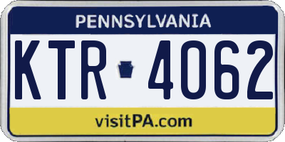 PA license plate KTR4062