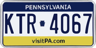 PA license plate KTR4067