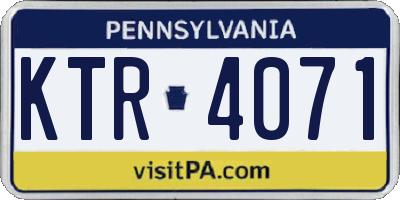 PA license plate KTR4071