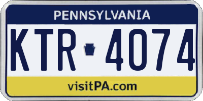 PA license plate KTR4074