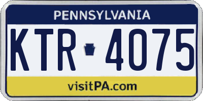 PA license plate KTR4075