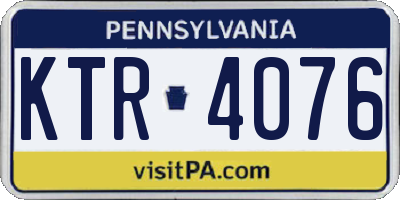 PA license plate KTR4076