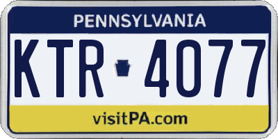 PA license plate KTR4077