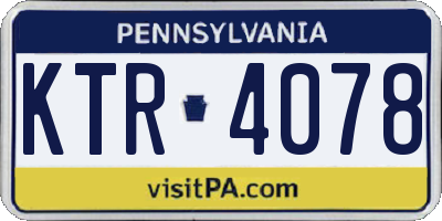 PA license plate KTR4078
