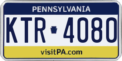 PA license plate KTR4080
