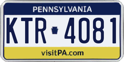 PA license plate KTR4081
