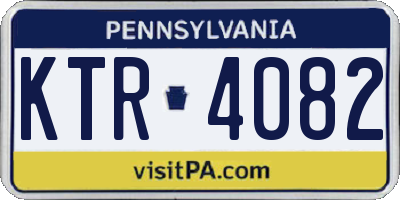 PA license plate KTR4082