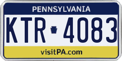 PA license plate KTR4083