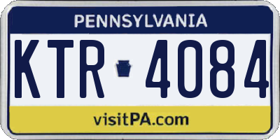PA license plate KTR4084