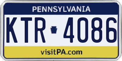 PA license plate KTR4086