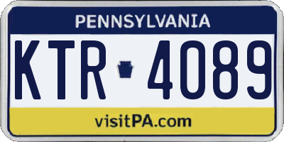 PA license plate KTR4089
