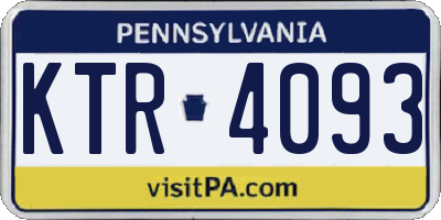PA license plate KTR4093