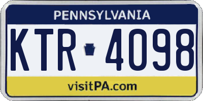 PA license plate KTR4098