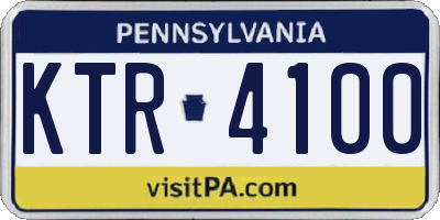 PA license plate KTR4100