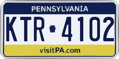 PA license plate KTR4102