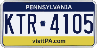 PA license plate KTR4105