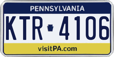PA license plate KTR4106