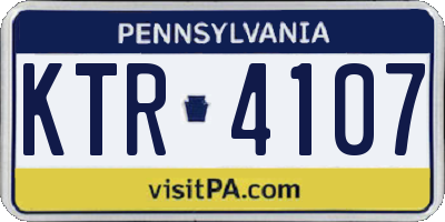 PA license plate KTR4107