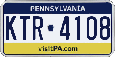 PA license plate KTR4108