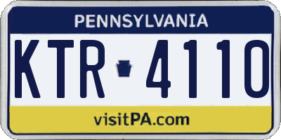 PA license plate KTR4110