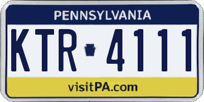 PA license plate KTR4111