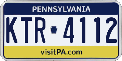 PA license plate KTR4112