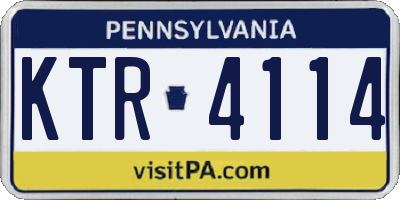 PA license plate KTR4114