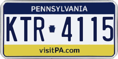 PA license plate KTR4115
