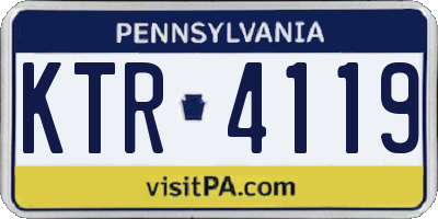 PA license plate KTR4119