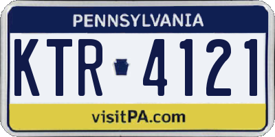 PA license plate KTR4121