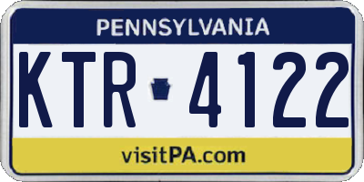 PA license plate KTR4122