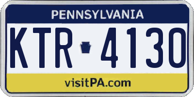 PA license plate KTR4130