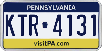 PA license plate KTR4131