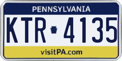 PA license plate KTR4135
