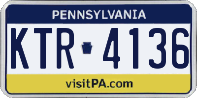 PA license plate KTR4136