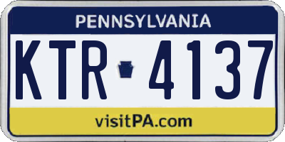 PA license plate KTR4137