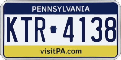 PA license plate KTR4138