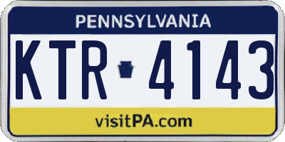 PA license plate KTR4143