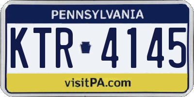 PA license plate KTR4145