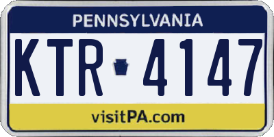 PA license plate KTR4147