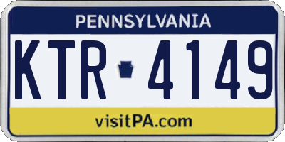 PA license plate KTR4149