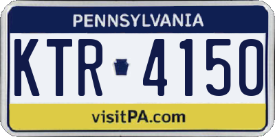 PA license plate KTR4150