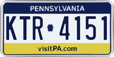 PA license plate KTR4151